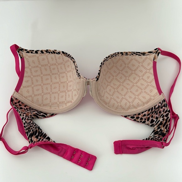 Victoria’s Secret Biofit Demi uplift bra 34C pink with leopard trim - Picture 4 of 7